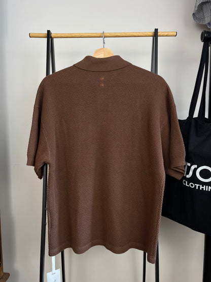 About:Blank Brown Knit Polo - Medium