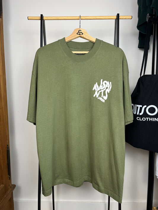 All Saints Green/Khaki T-Shirt - Medium