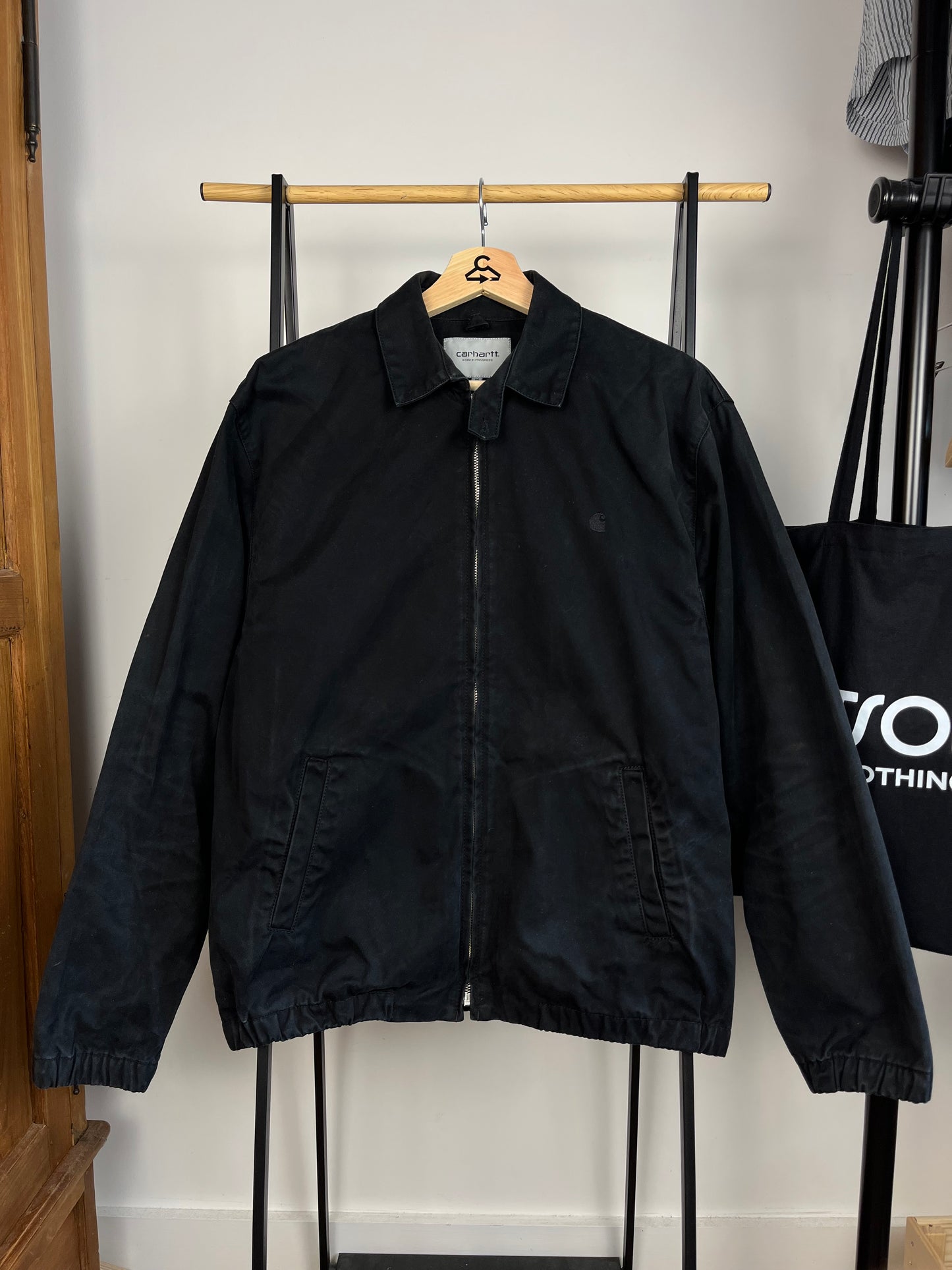 Carhartt Washed Black Jacket - Medium