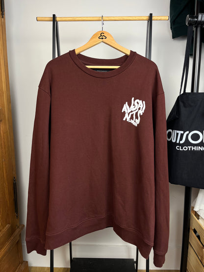 All Saints Burgundy Sweatshirt - XL