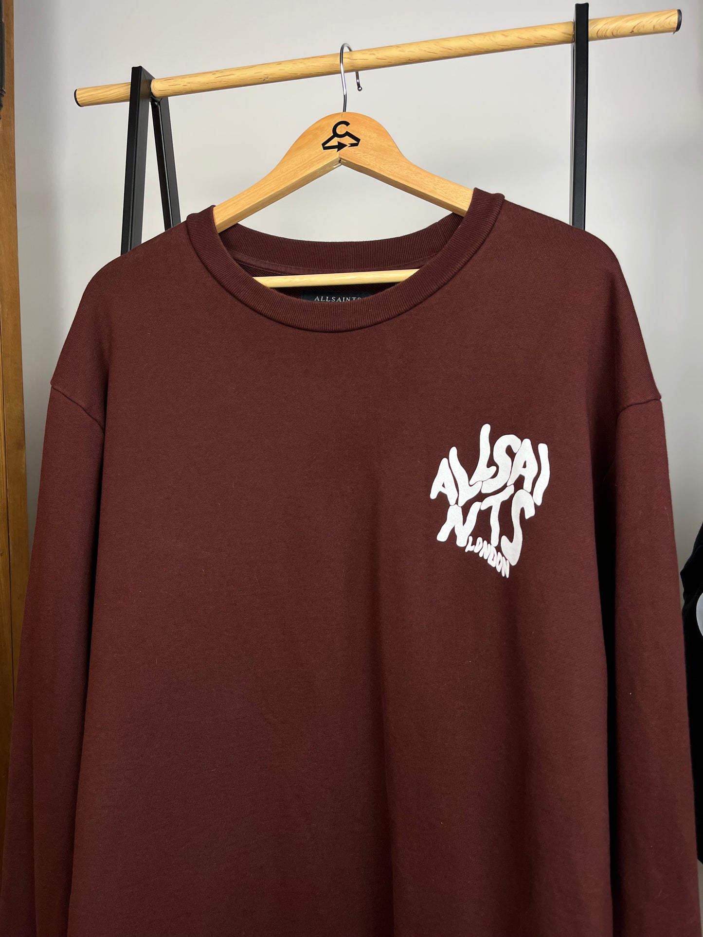 All Saints Burgundy Sweatshirt - XL