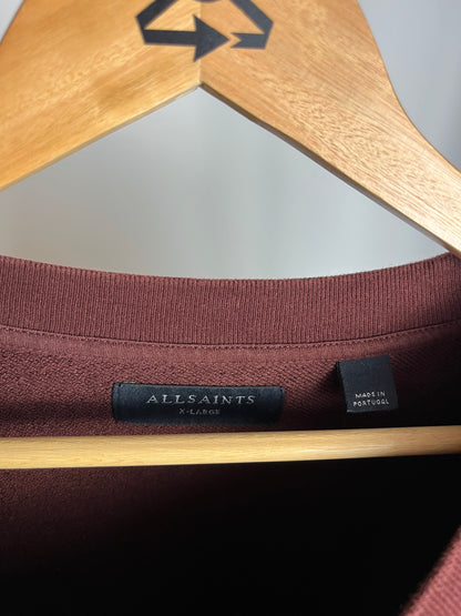 All Saints Burgundy Sweatshirt - XL