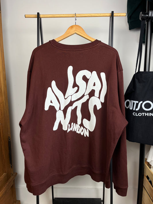 All Saints Burgundy Sweatshirt - XL