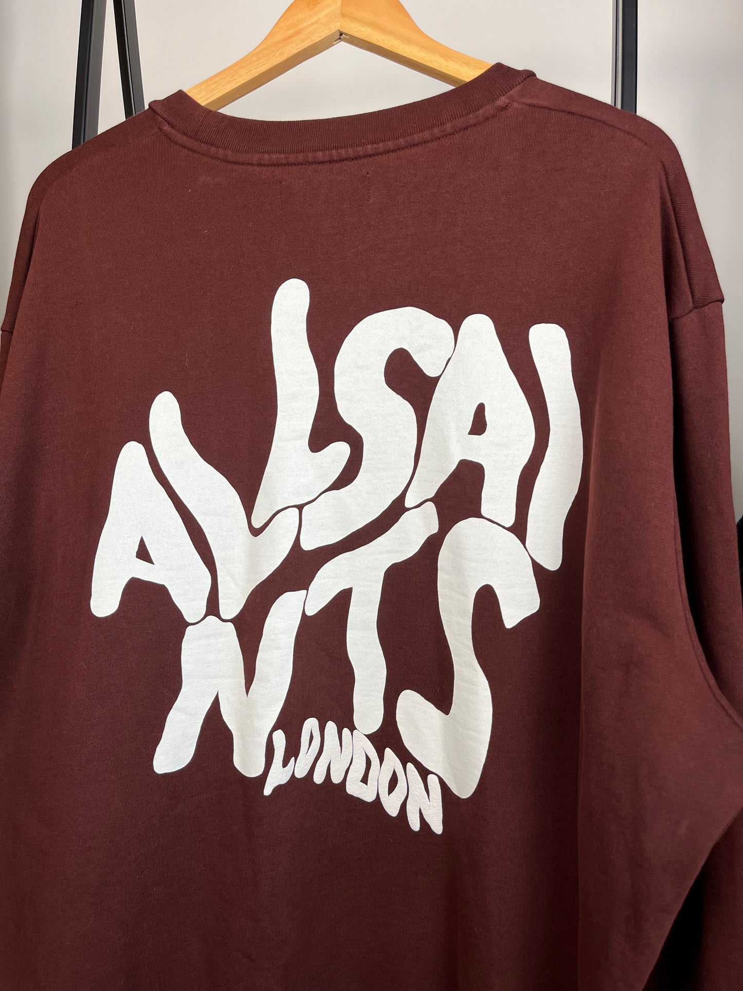 All Saints Burgundy Sweatshirt - XL
