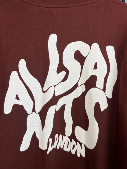 All Saints Burgundy Sweatshirt - XL