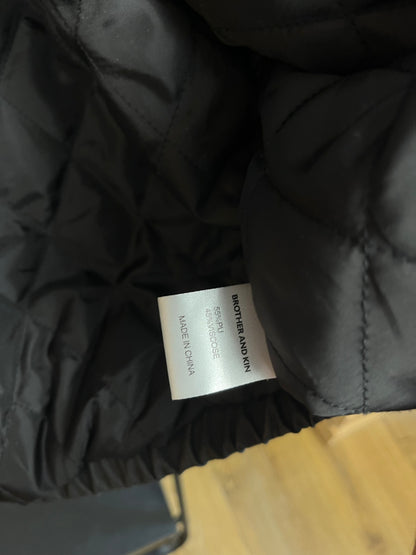 Brother and Kin Washed Black Leather Style Jacket - Large