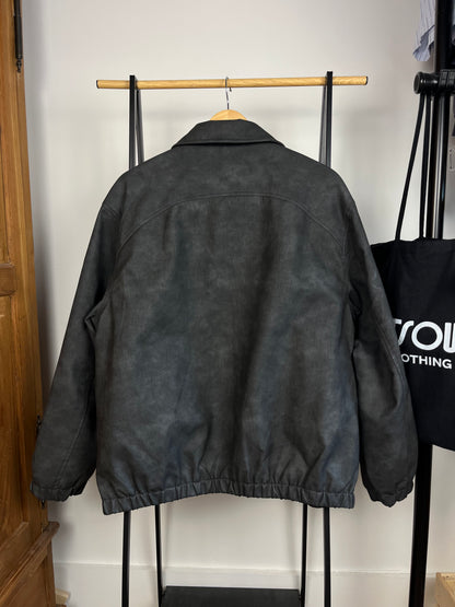 Brother and Kin Washed Black Leather Style Jacket - Large