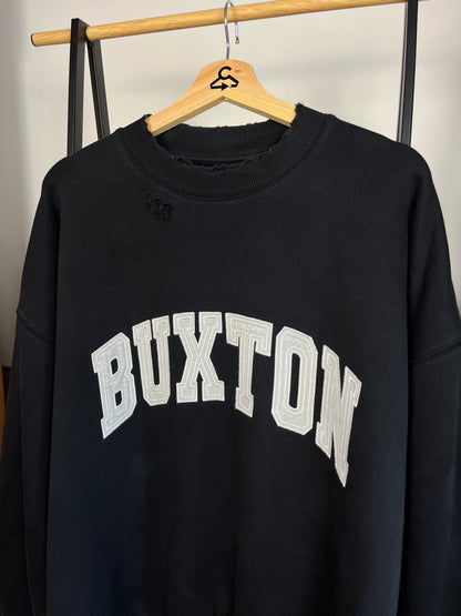 Cole Buxton Washed Navy Distressed Sweatshirt - Medium