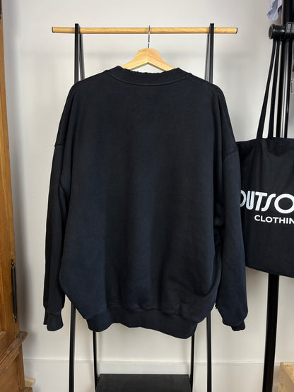 Cole Buxton Washed Navy Distressed Sweatshirt - Medium