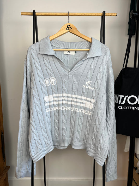 Scuffers Blue Knit Polo - Medium