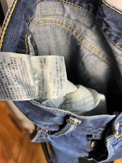 Levis 501 Blue Jeans W34 L32
