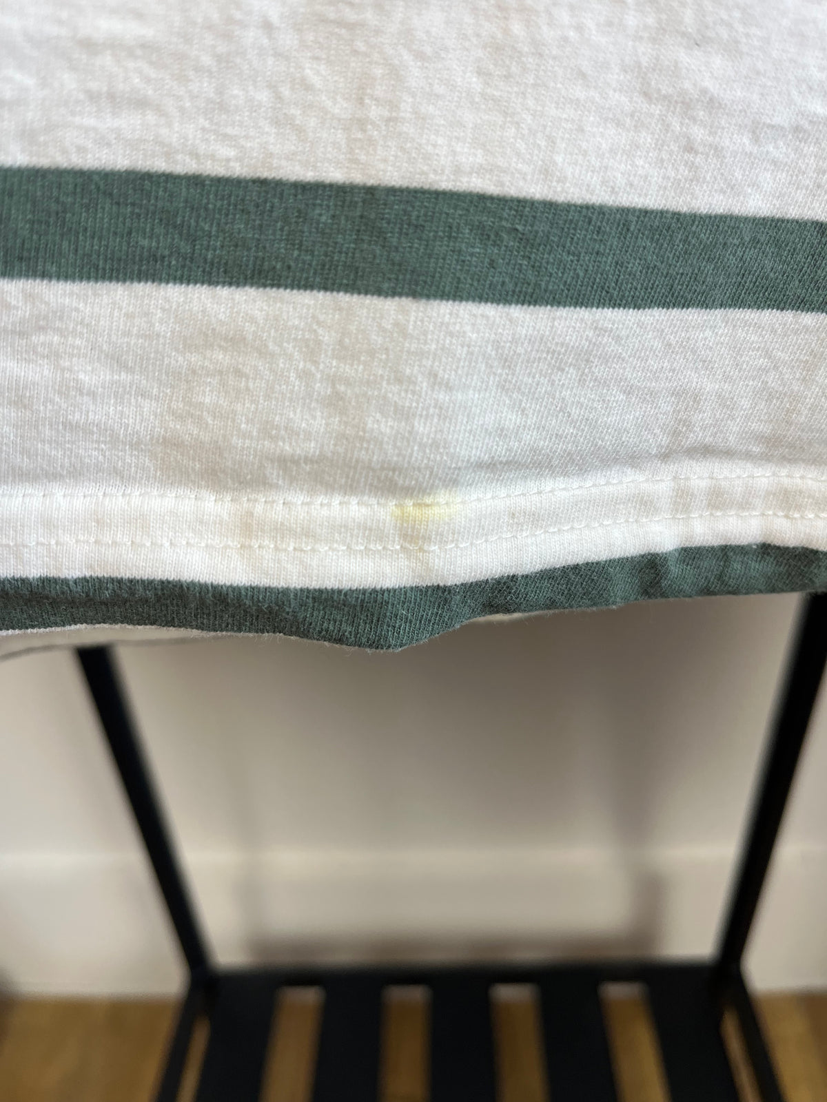 Scuffers Green and White Striped Long Sleeve - Medium