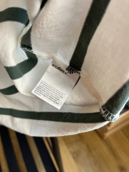 Scuffers Green and White Striped Long Sleeve - Medium