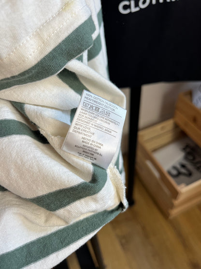 Scuffers Green and White Striped Long Sleeve - Medium