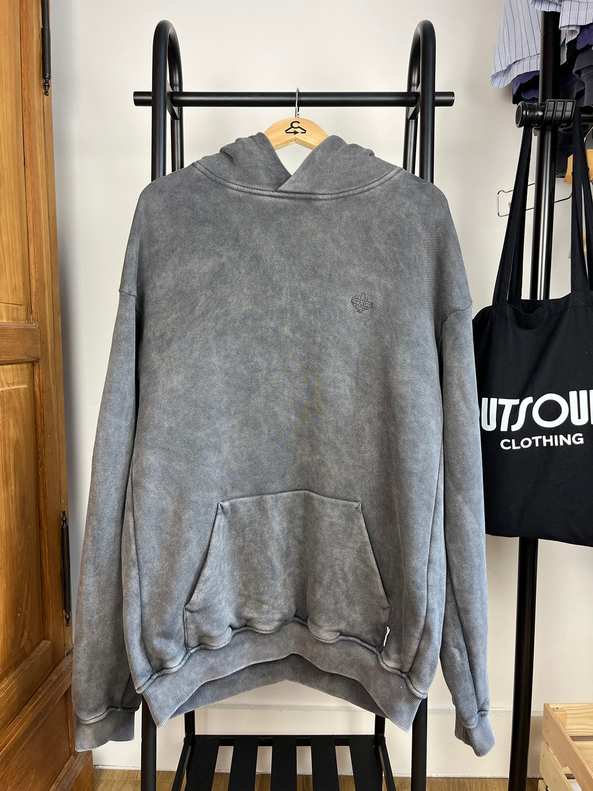 The Couture Club Washed Grey Hoodie - Large