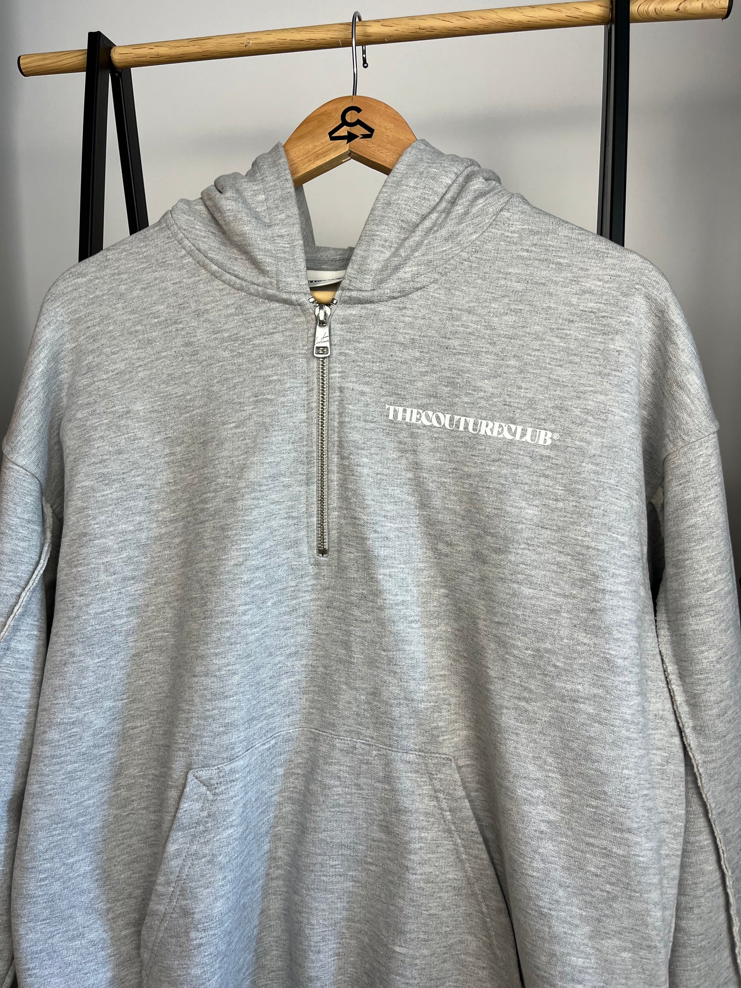 The Couture Club Grey 1/2 Zip Hoodie - Medium