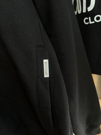 Represent Initial Black Zip Up Hoodie - Large