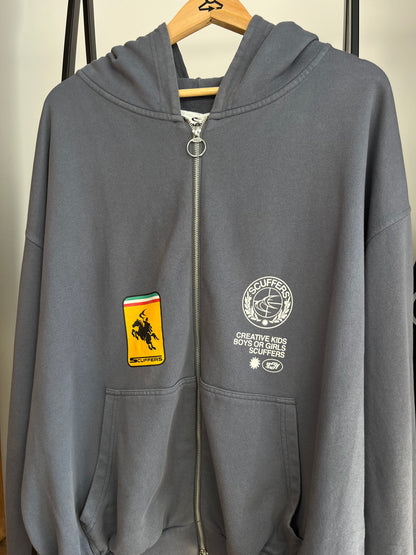 Scuffers Blue/Grey Zip Up Hoodie - XL