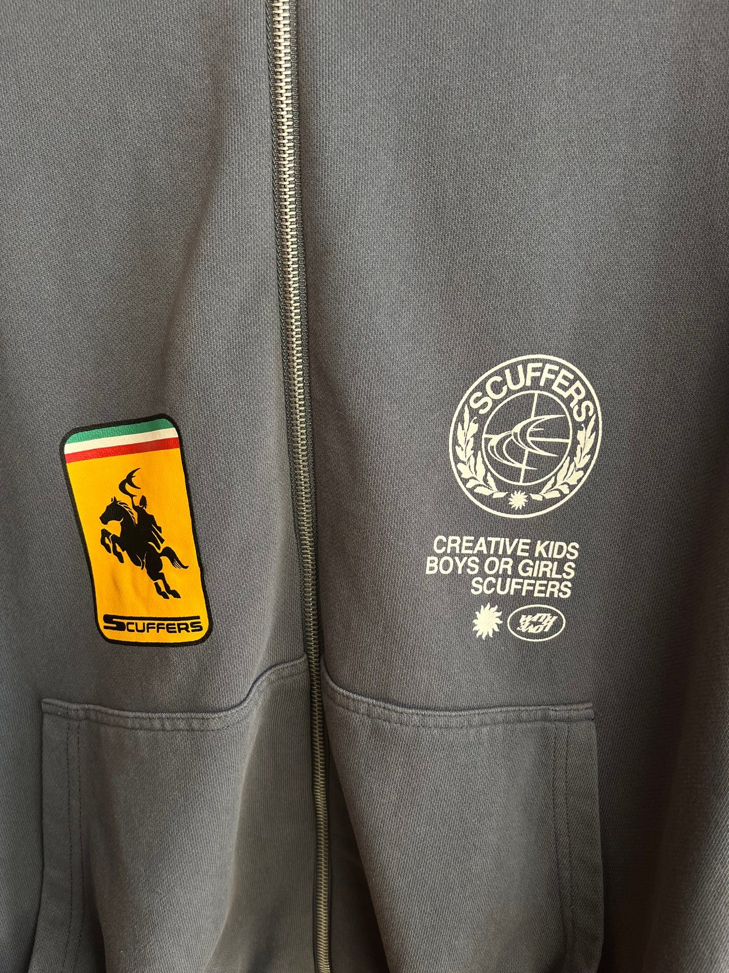 Scuffers Blue/Grey Zip Up Hoodie - XL