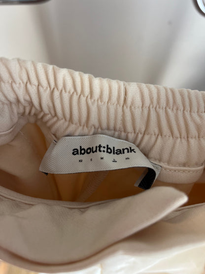 About:Blank Cream Pleated Trousers - Large
