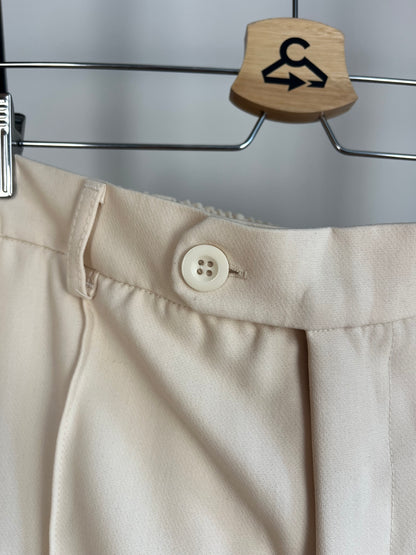 About:Blank Cream Pleated Trousers - Large
