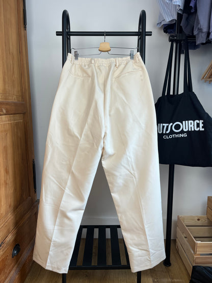 About:Blank Cream Pleated Trousers - Large