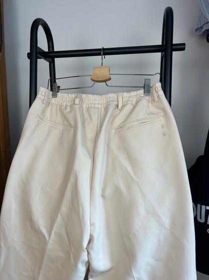 About:Blank Cream Pleated Trousers - Large