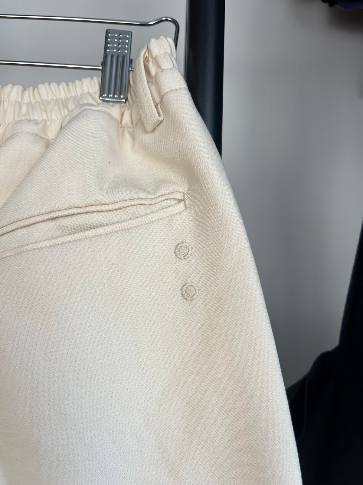 About:Blank Cream Pleated Trousers - Large