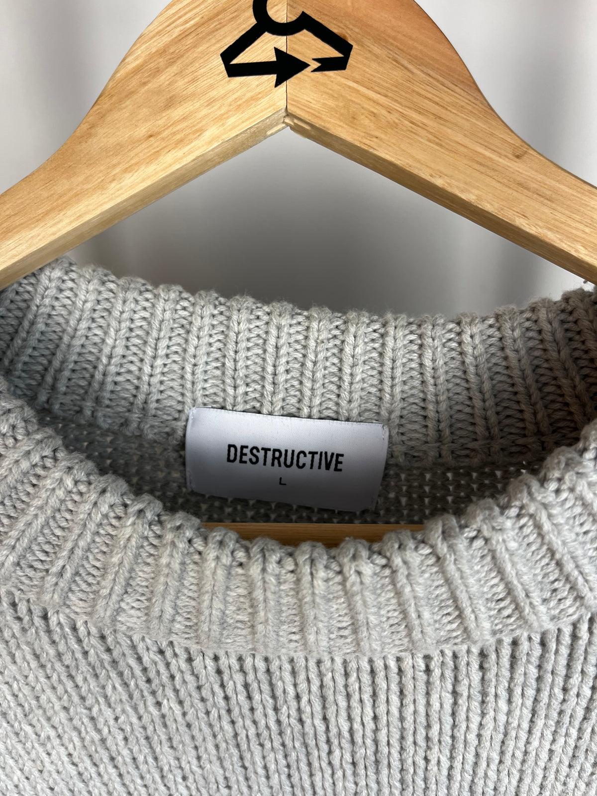 Destructive Grey Knit - Large