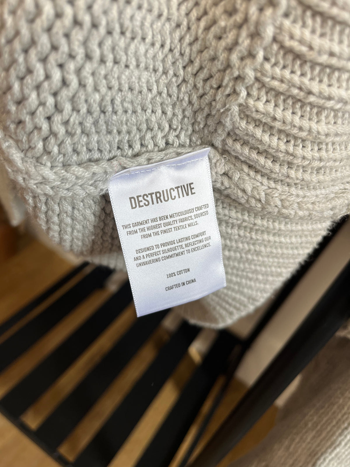Destructive Grey Knit - Large