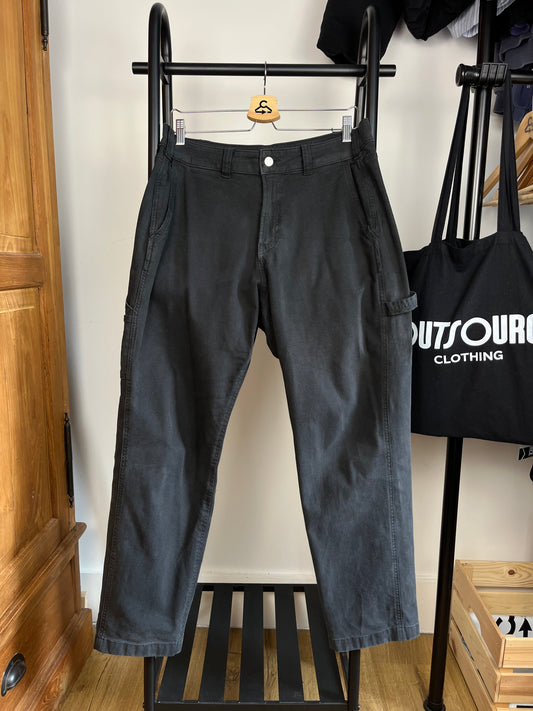 Abercrombie Black/Dark Grey Carpenter Style Trousers W32 L30