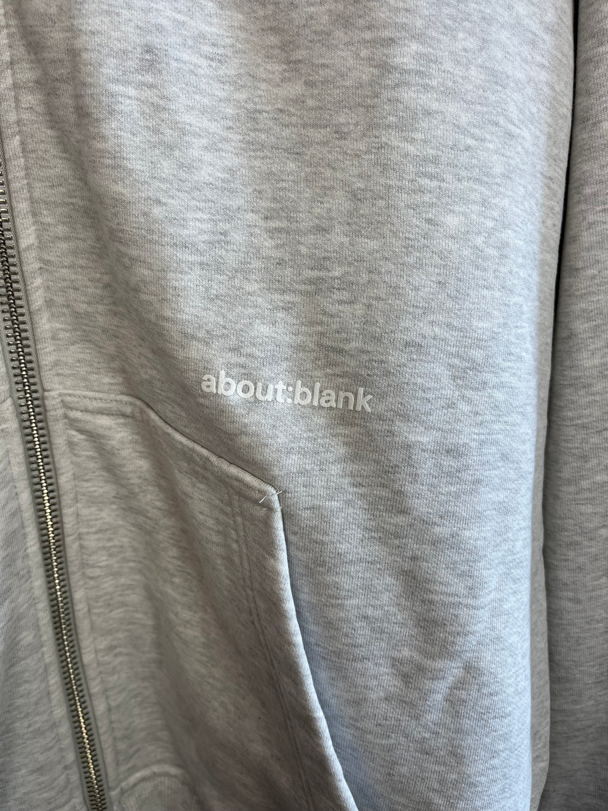 About:Blank Grey Zip Up Hoodie - Medium