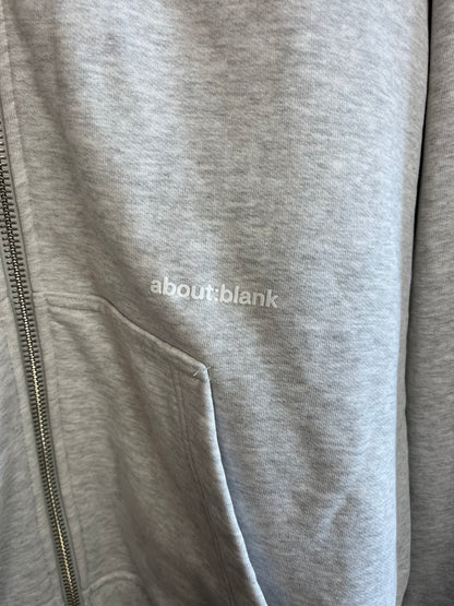 About:Blank Grey Zip Up Hoodie - Medium