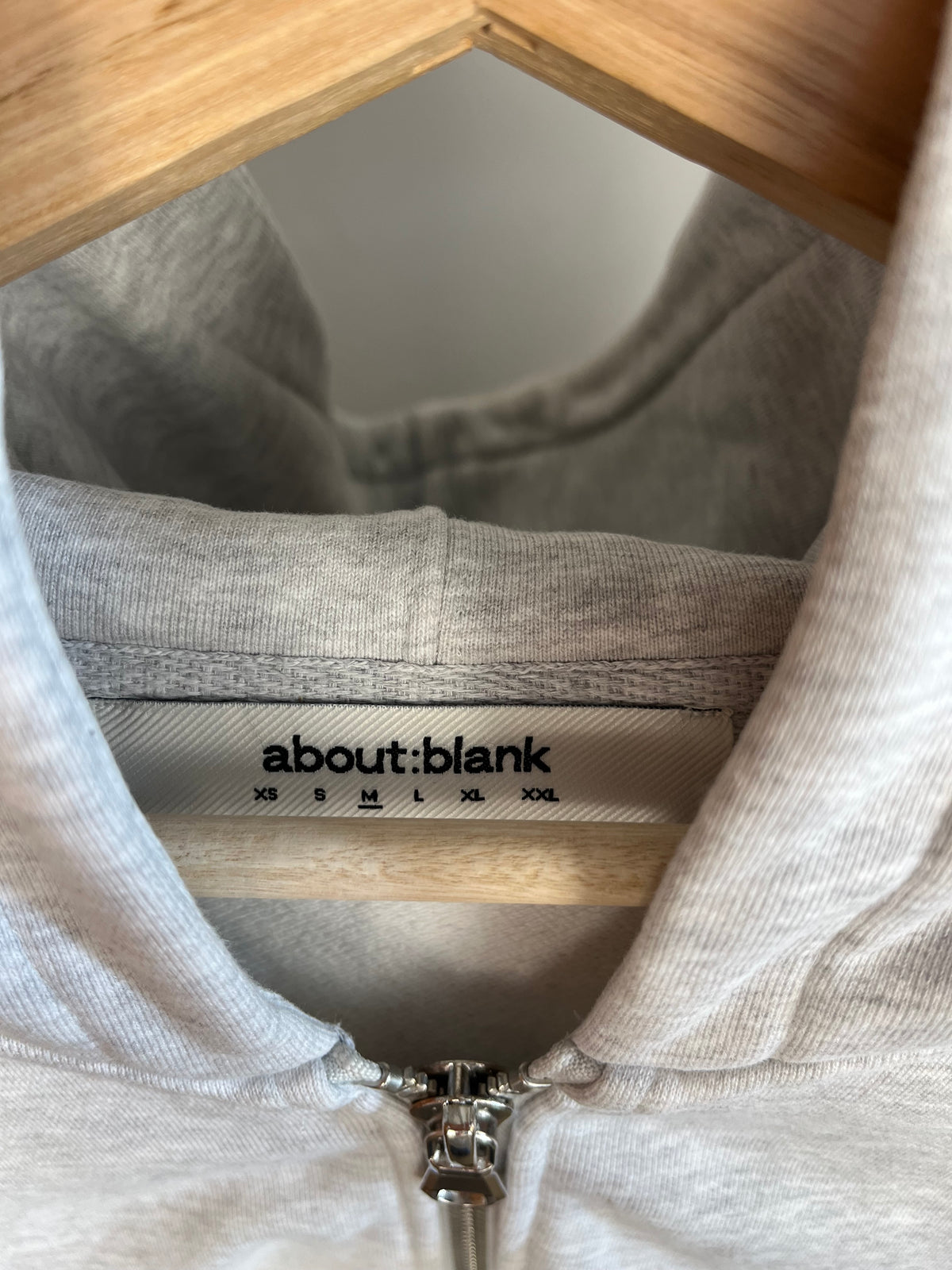 About:Blank Grey Zip Up Hoodie - Medium