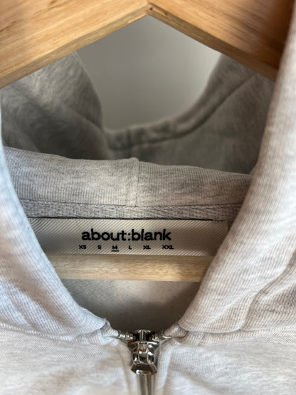 About:Blank Grey Zip Up Hoodie - Medium