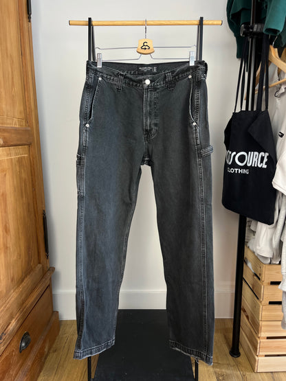 Abercrombie Washed Black Carpenter Jeans W32 L32