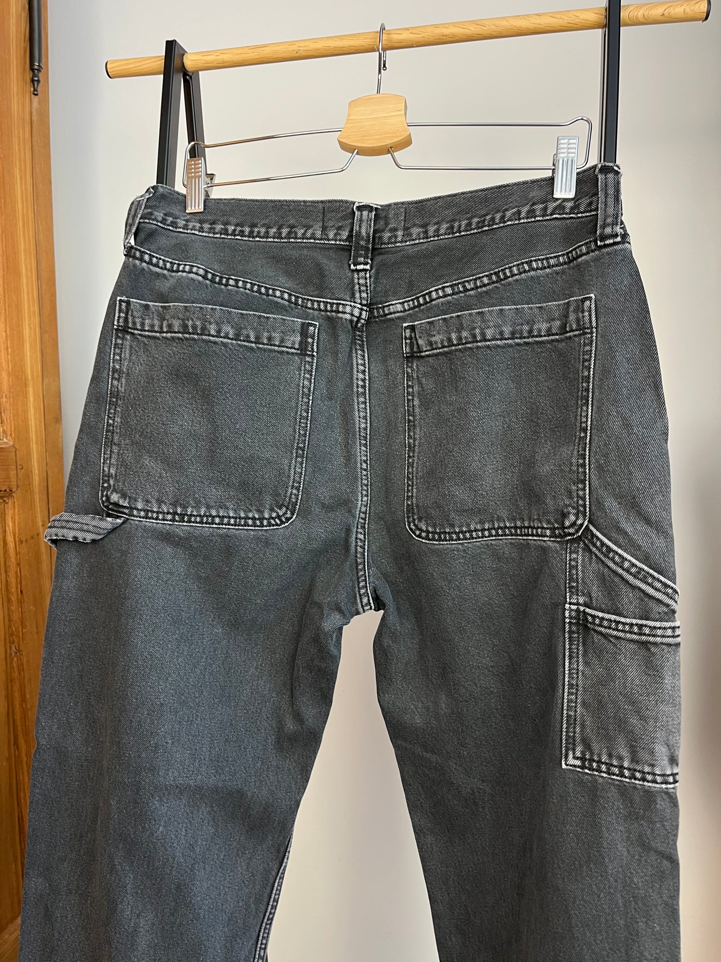 Abercrombie Washed Black Carpenter Jeans W32 L32