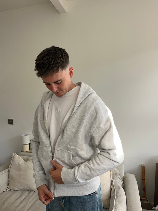 About:Blank Grey Zip Up Hoodie - Medium
