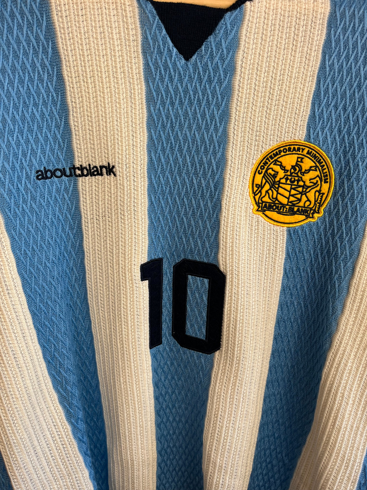 About:Blank Light Blue Knitted Football Shirt - Small