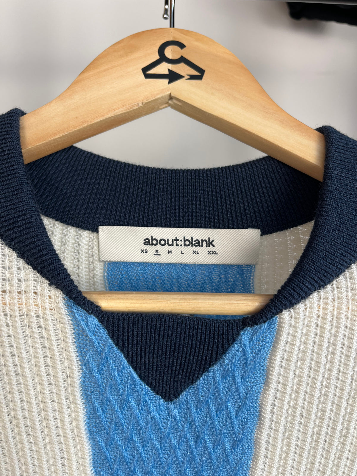 About:Blank Light Blue Knitted Football Shirt - Small