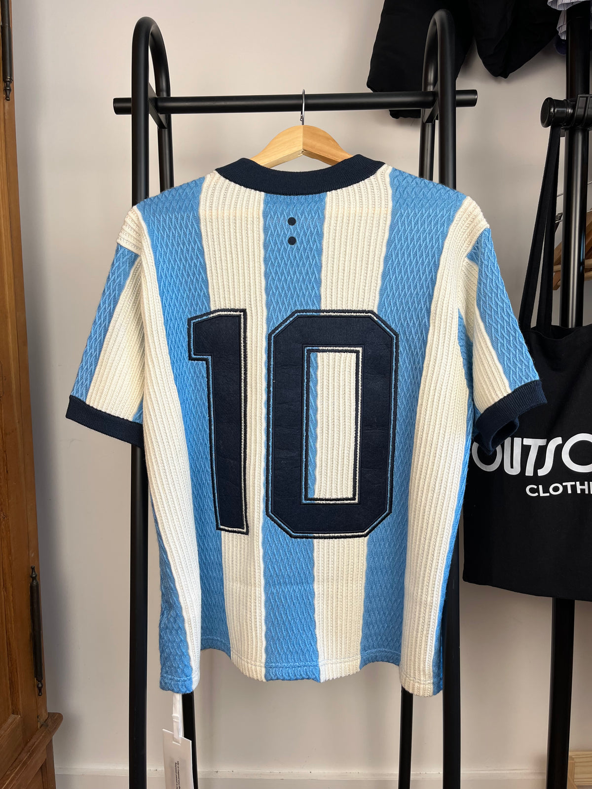 About:Blank Light Blue Knitted Football Shirt - Small