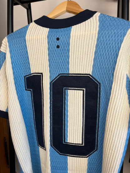 About:Blank Light Blue Knitted Football Shirt - Small