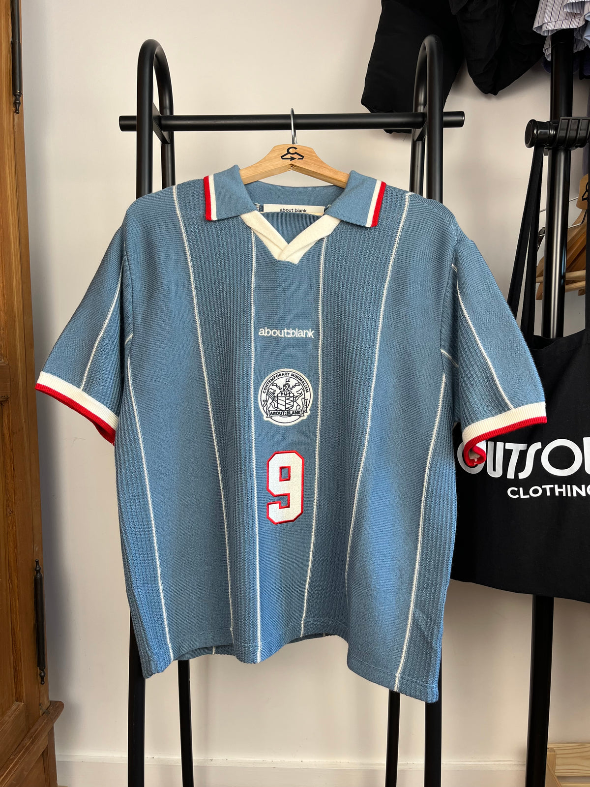 About:Blank Blue Knitted Football Shirt - Small
