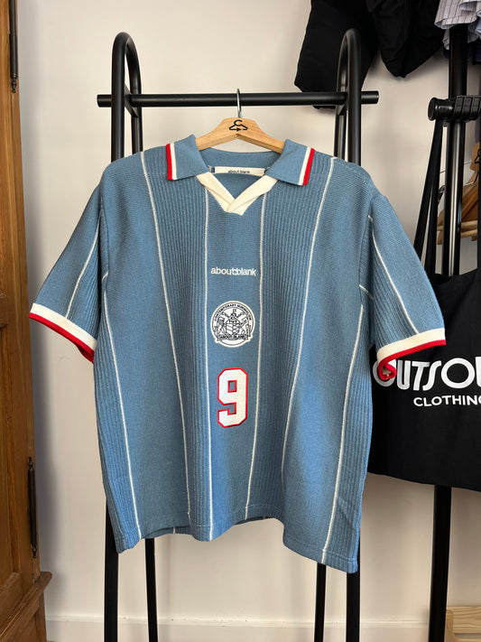 About:Blank Blue Knitted Football Shirt - Small
