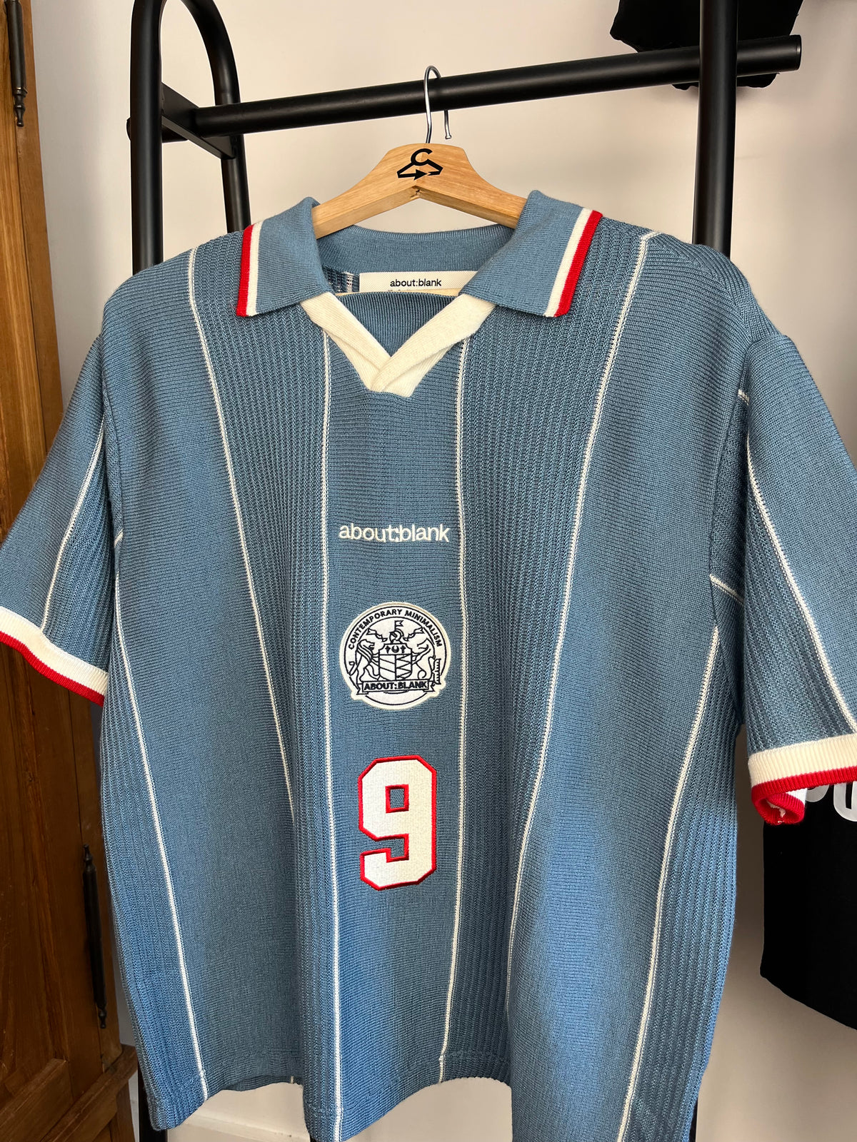 About:Blank Blue Knitted Football Shirt - Small