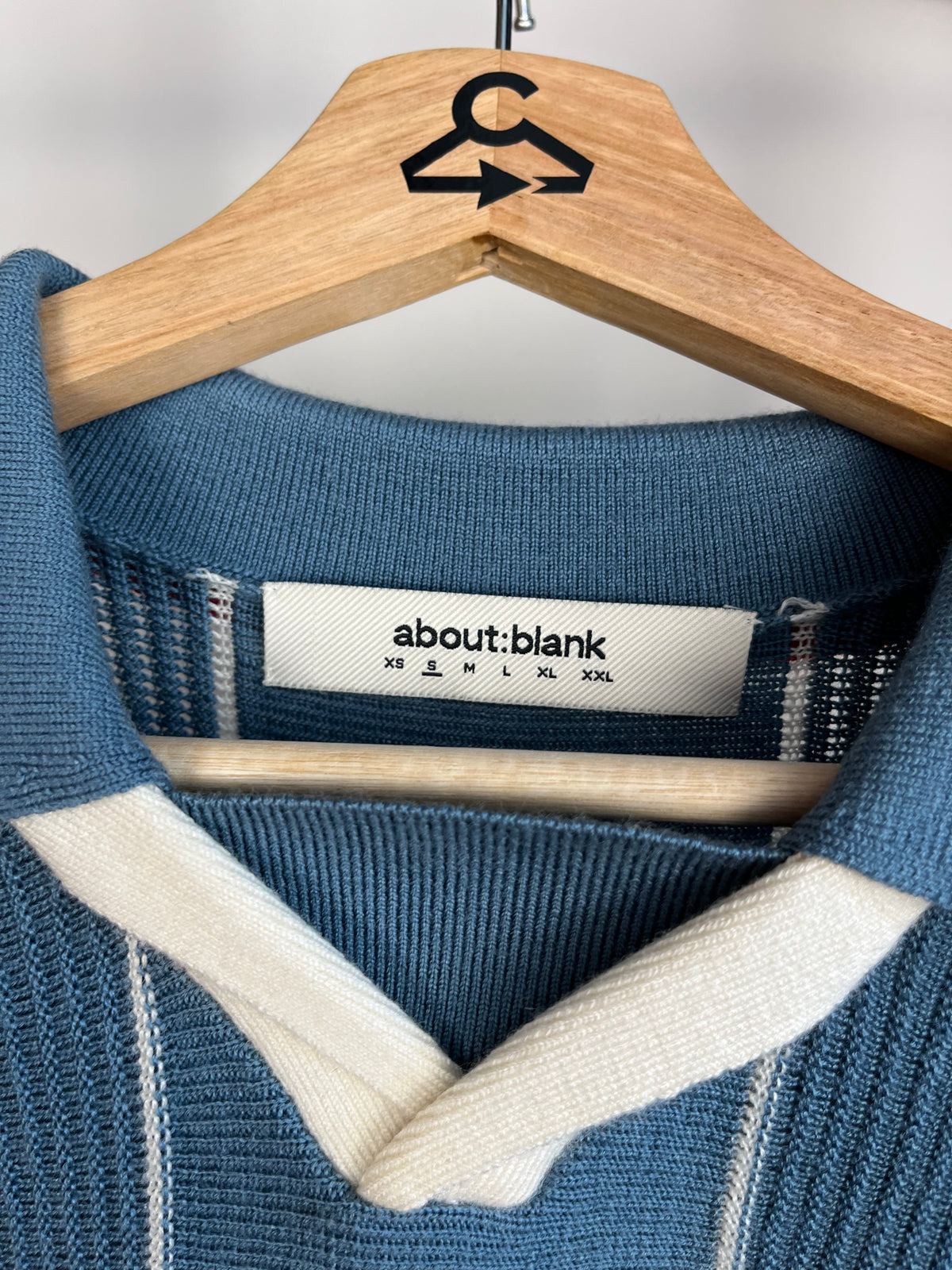 About:Blank Blue Knitted Football Shirt - Small