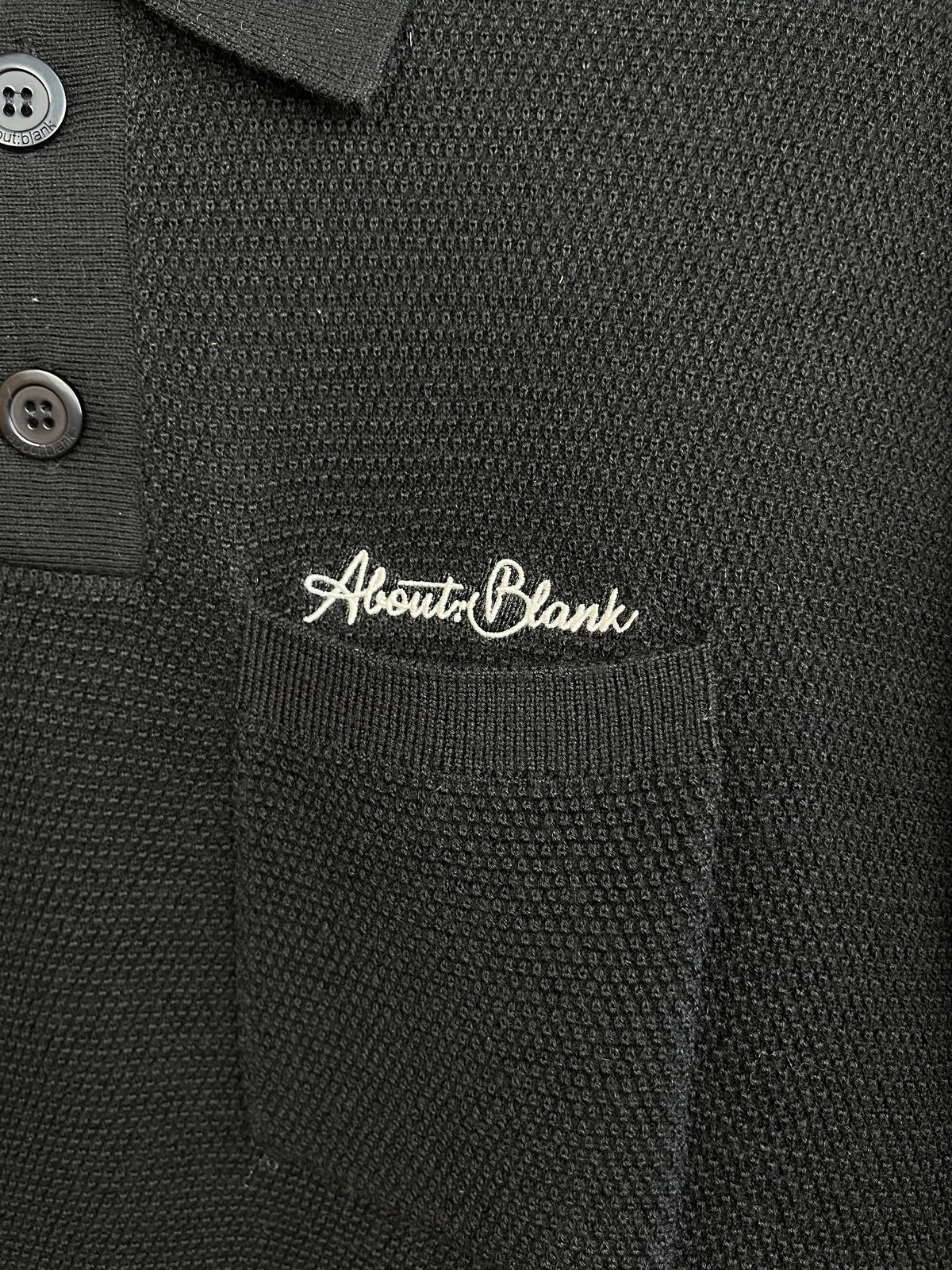 About:Blank Black Knit Polo - Small