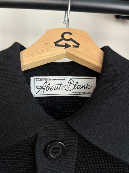 About:Blank Black Knit Polo - Small