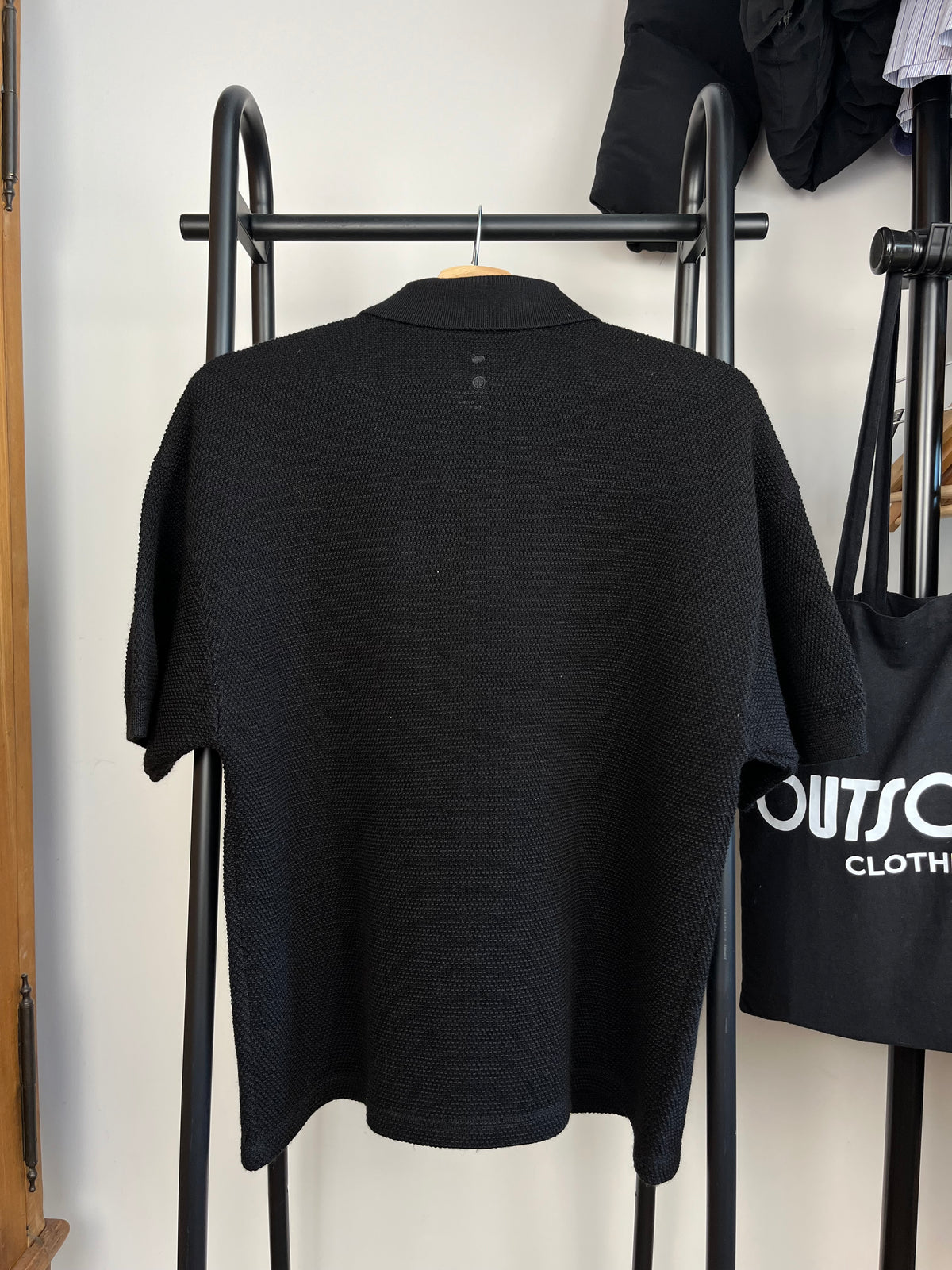 About:Blank Black Knit Polo - Small