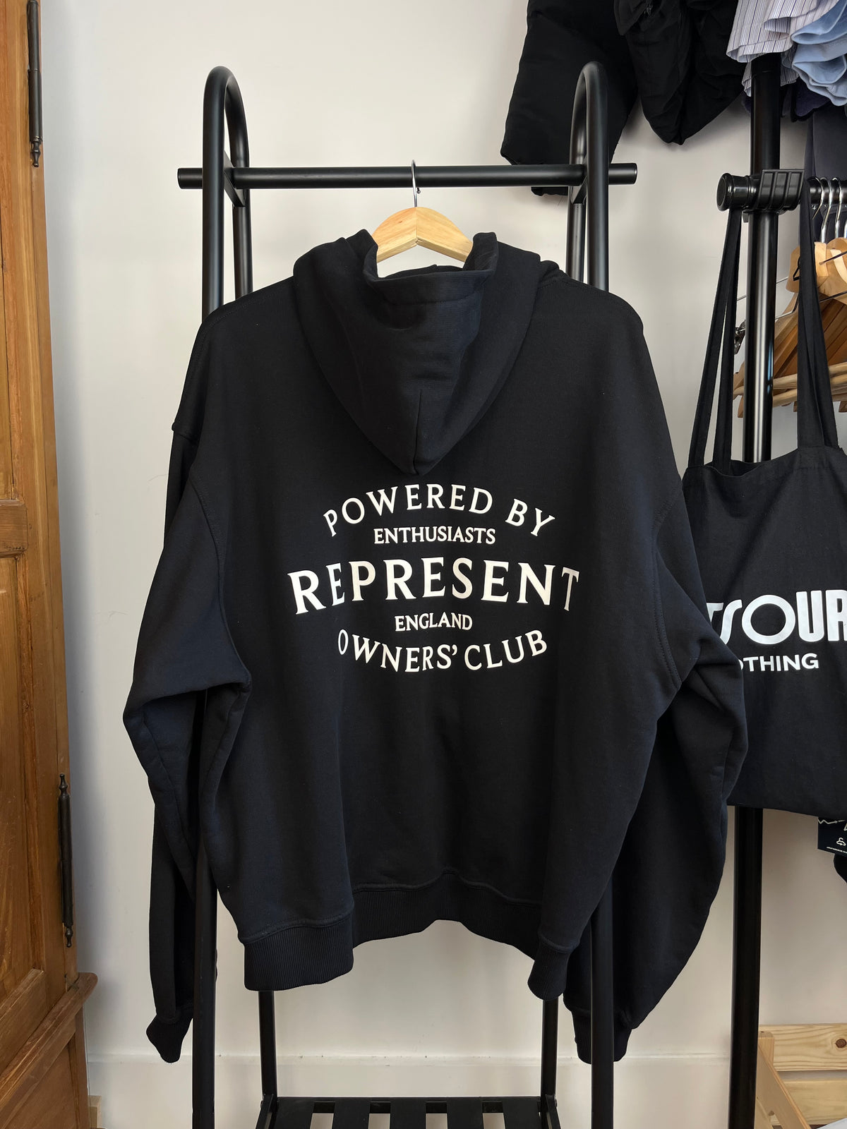 Represent Black Zip Up Hoodie - Large